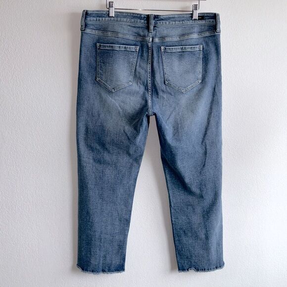 Liverpool The Crop Straight High Rise Front Seam Raw Hem Jeans Sz 14/32 - Picture 6 of 12